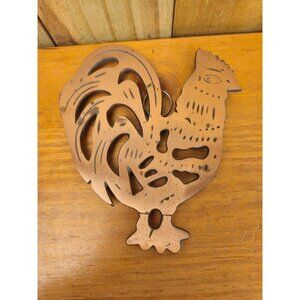 Cast Iron Copper Colored Rooster Vintage Kitchen Trivet